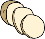 スライスされたじゃがいも